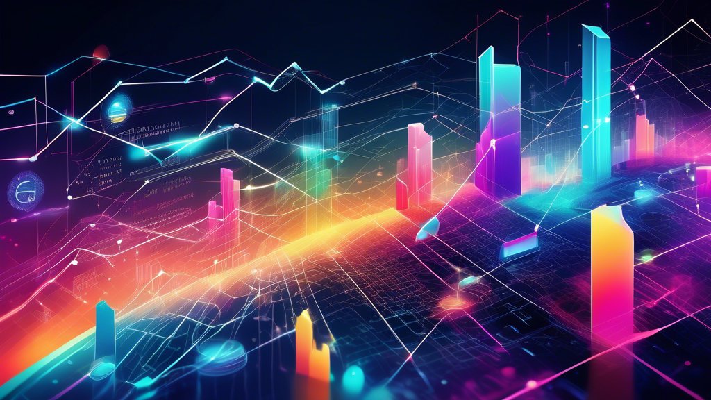 An illustrated digital landscape showcasing various financial web applications interconnected through futuristic, glowing data streams, highlighting the latest trends and benefits in finance technology.