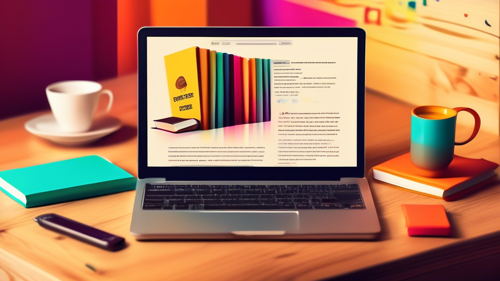 Create an image of a book with a vibrant cover situated on a wooden desk surrounded by HTML and CSS code snippets, a cup of coffee, and a laptop displaying a colorful website design, all under a soft, warm light, symbolizing a cozy learning environment for mastering CSS3.