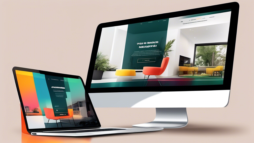 Create an image of a sleek, modern real estate website homepage design with a user-friendly layout, stunning property photos, a search bar prominently displayed, and a testimonials section showcasing