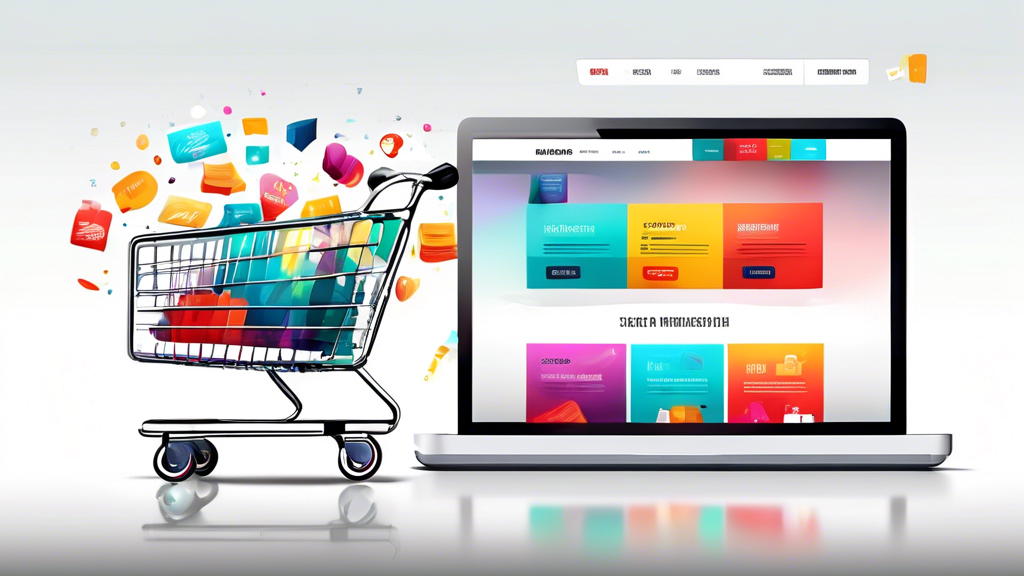 Create an image of a sleek, modern website design featuring various ecommerce features such as a shopping cart, product recommendations, user reviews, and secure payment options. The design should be