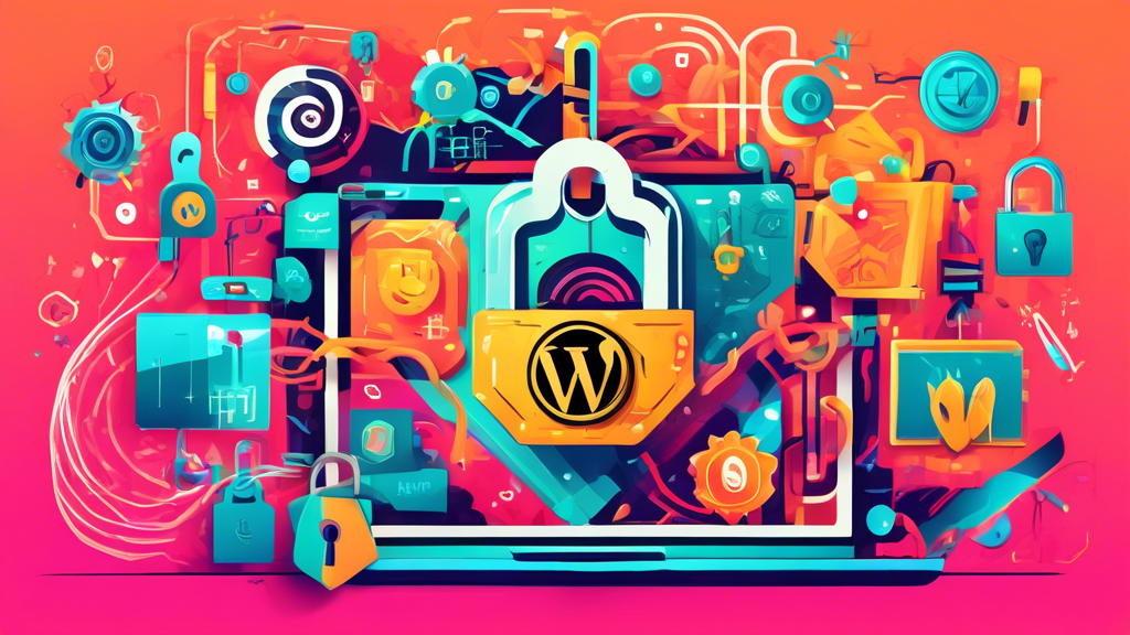 Create an artistic and visually compelling illustration that represents the concept of Unlocking the Potential of Custom WordPress Development. Include elements such as a digital toolkit filled with coding tools and symbols, a WordPress logo being transformed into a vibrant and intricate landscape of interconnected websites, and a key unlocking a digital lock, symbolizing the idea of customization and innovation in web development. Incorporate bright colors to emphasize creativity and a futuristic theme to highlight the cutting-edge nature of custom WordPress development.